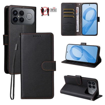Litchi Texture RFID Blocking 3-Card Wallet Leather Phone Case, For Redmi Note 17 5G / 4G Global 169.7mm, For Redmi 17C 5G, For Redmi Note 17 Pro+ 5G Global 163.4mm, For Redmi 17 5G / 4G Global 170mm, For Redmi K90 Max 5G / K90 Ultra 5G, For Redmi 15a 5...