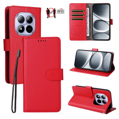 Litchi Texture RFID Blocking 3-Card Wallet Leather Phone Case, For Redmi Note 17 5G / 4G Global 169.7mm, For Redmi 17C 5G, For Redmi Note 17 Pro+ 5G Global 163.4mm, For Redmi 17 5G / 4G Global 170mm, For Redmi K90 Max 5G / K90 Ultra 5G, For Redmi 15a 5...
