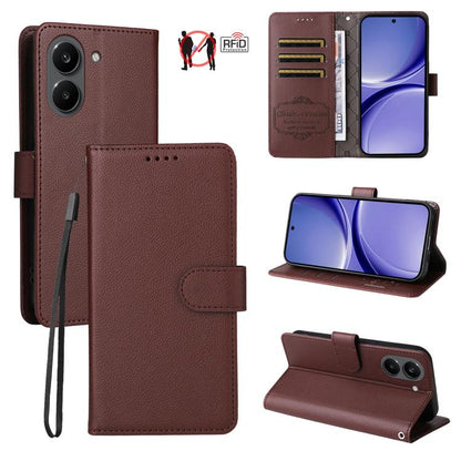 Litchi Texture RFID Blocking 3-Card Wallet Leather Phone Case, For Redmi Note 17 5G / 4G Global 169.7mm, For Redmi 17C 5G, For Redmi Note 17 Pro+ 5G Global 163.4mm, For Redmi 17 5G / 4G Global 170mm, For Redmi K90 Max 5G / K90 Ultra 5G, For Redmi 15a 5...