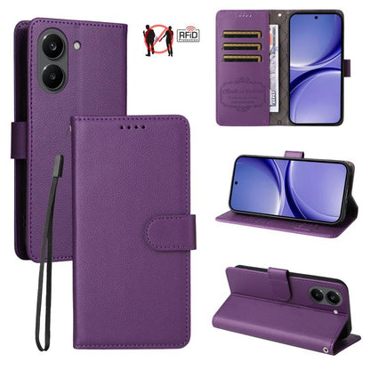 Litchi Texture RFID Blocking 3-Card Wallet Leather Phone Case, For Redmi Note 17 5G / 4G Global 169.7mm, For Redmi 17C 5G, For Redmi Note 17 Pro+ 5G Global 163.4mm, For Redmi 17 5G / 4G Global 170mm, For Redmi K90 Max 5G / K90 Ultra 5G, For Redmi 15a 5...