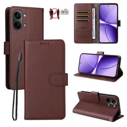 Litchi Texture RFID Blocking 3-Card Wallet Leather Phone Case, For Redmi Note 17 5G / 4G Global 169.7mm, For Redmi 17C 5G, For Redmi Note 17 Pro+ 5G Global 163.4mm, For Redmi 17 5G / 4G Global 170mm, For Redmi K90 Max 5G / K90 Ultra 5G, For Redmi 15a 5...