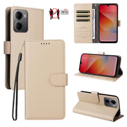 Litchi Texture RFID Blocking 3-Card Wallet Leather Phone Case, For Redmi Note 17 5G / 4G Global 169.7mm, For Redmi 17C 5G, For Redmi Note 17 Pro+ 5G Global 163.4mm, For Redmi 17 5G / 4G Global 170mm, For Redmi K90 Max 5G / K90 Ultra 5G, For Redmi 15a 5...