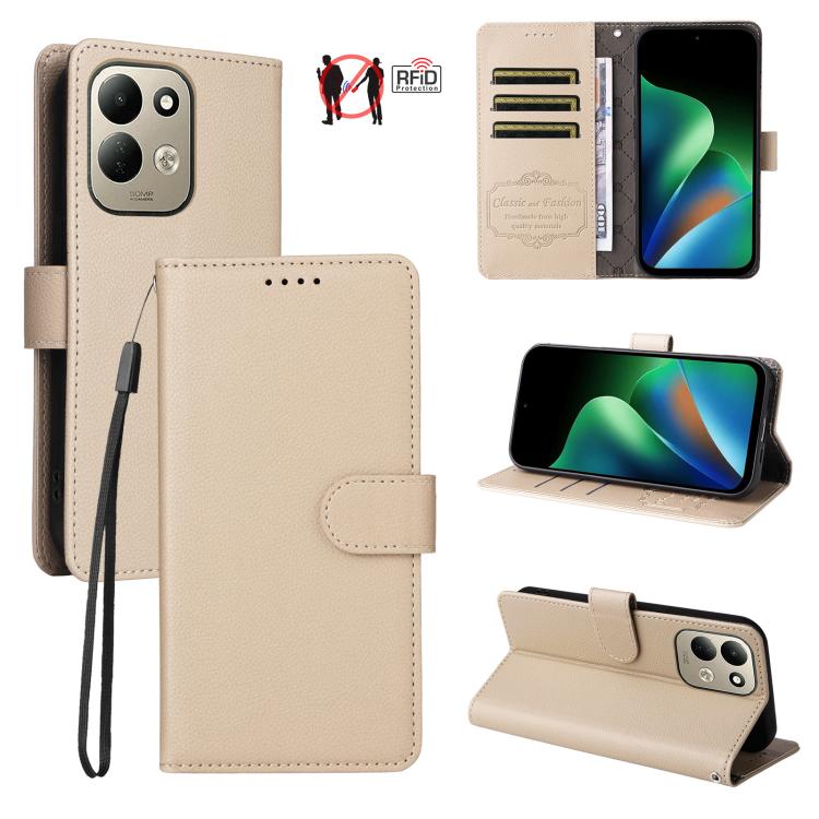 Litchi Texture RFID Blocking 3-Card Wallet Leather Phone Case, For Redmi Note 17 5G / 4G Global 169.7mm, For Redmi 17C 5G, For Redmi Note 17 Pro+ 5G Global 163.4mm, For Redmi 17 5G / 4G Global 170mm, For Redmi K90 Max 5G / K90 Ultra 5G, For Redmi 15a 5...
