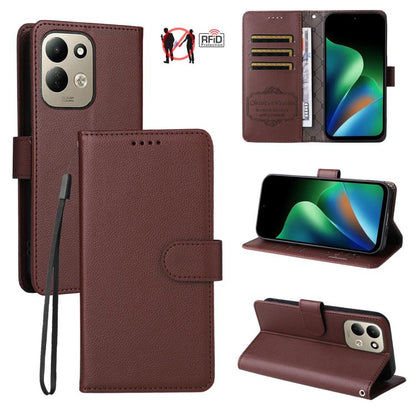Litchi Texture RFID Blocking 3-Card Wallet Leather Phone Case, For Redmi Note 17 5G / 4G Global 169.7mm, For Redmi 17C 5G, For Redmi Note 17 Pro+ 5G Global 163.4mm, For Redmi 17 5G / 4G Global 170mm, For Redmi K90 Max 5G / K90 Ultra 5G, For Redmi 15a 5...