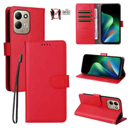 Litchi Texture RFID Blocking 3-Card Wallet Leather Phone Case, For Redmi Note 17 5G / 4G Global 169.7mm, For Redmi 17C 5G, For Redmi Note 17 Pro+ 5G Global 163.4mm, For Redmi 17 5G / 4G Global 170mm, For Redmi K90 Max 5G / K90 Ultra 5G, For Redmi 15a 5...