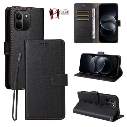 Litchi Texture RFID Blocking 3-Card Wallet Leather Phone Case, For Redmi Note 17 5G / 4G Global 169.7mm, For Redmi 17C 5G, For Redmi Note 17 Pro+ 5G Global 163.4mm, For Redmi 17 5G / 4G Global 170mm, For Redmi K90 Max 5G / K90 Ultra 5G, For Redmi 15a 5...