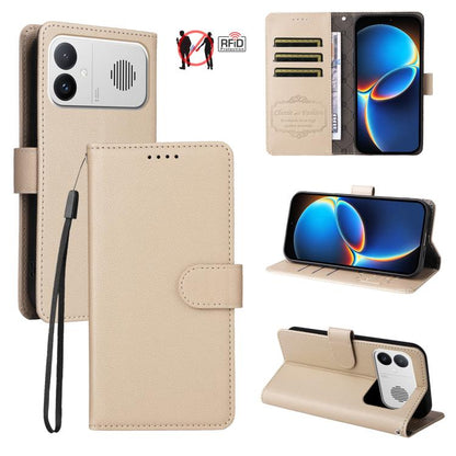 Litchi Texture RFID Blocking 3-Card Wallet Leather Phone Case, For Redmi Note 17 5G / 4G Global 169.7mm, For Redmi 17C 5G, For Redmi Note 17 Pro+ 5G Global 163.4mm, For Redmi 17 5G / 4G Global 170mm, For Redmi K90 Max 5G / K90 Ultra 5G, For Redmi 15a 5...