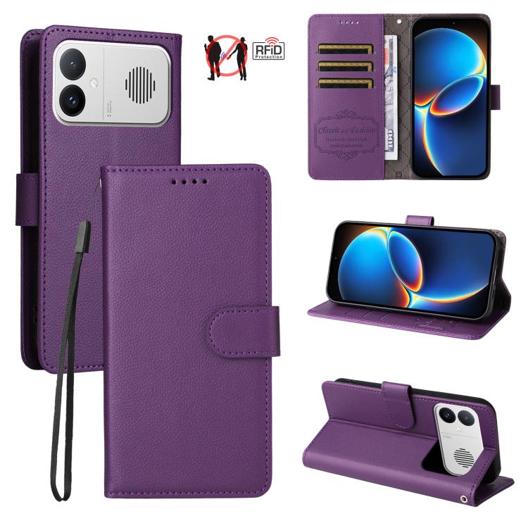 Litchi Texture RFID Blocking 3-Card Wallet Leather Phone Case, For Redmi Note 17 5G / 4G Global 169.7mm, For Redmi 17C 5G, For Redmi Note 17 Pro+ 5G Global 163.4mm, For Redmi 17 5G / 4G Global 170mm, For Redmi K90 Max 5G / K90 Ultra 5G, For Redmi 15a 5...