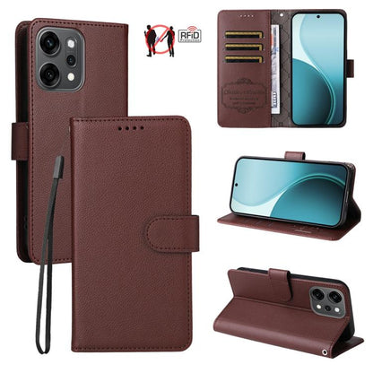 Litchi Texture RFID Blocking 3-Card Wallet Leather Phone Case, For OPPO A7 Pro Max 5G, For OPPO F33 Pro 5G, For OPPO Reno15 F 5G, For OPPO Reno15 5G Global / Reno 15c 5G, For OPPO A6 4G / 5G / A6x 5G Global, For OPPO Find X9                            ...
