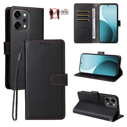 Litchi Texture RFID Blocking 3-Card Wallet Leather Phone Case, For OPPO A7 Pro Max 5G, For OPPO F33 Pro 5G, For OPPO Reno15 F 5G, For OPPO Reno15 5G Global / Reno 15c 5G, For OPPO A6 4G / 5G / A6x 5G Global, For OPPO Find X9                            ...