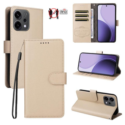Litchi Texture RFID Blocking 3-Card Wallet Leather Phone Case, For OPPO A7 Pro Max 5G, For OPPO F33 Pro 5G, For OPPO Reno15 F 5G, For OPPO Reno15 5G Global / Reno 15c 5G, For OPPO A6 4G / 5G / A6x 5G Global, For OPPO Find X9                            ...