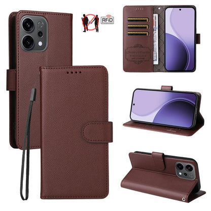 Litchi Texture RFID Blocking 3-Card Wallet Leather Phone Case, For OPPO A7 Pro Max 5G, For OPPO F33 Pro 5G, For OPPO Reno15 F 5G, For OPPO Reno15 5G Global / Reno 15c 5G, For OPPO A6 4G / 5G / A6x 5G Global, For OPPO Find X9                            ...