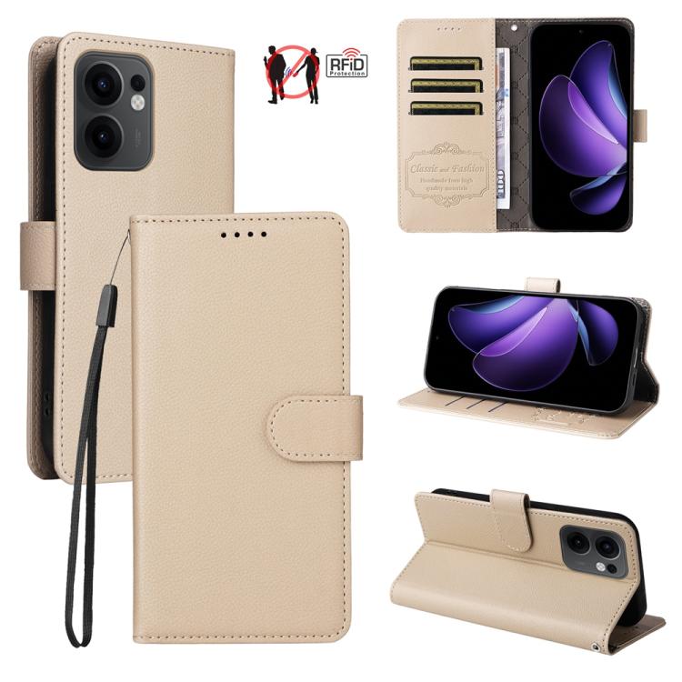 Litchi Texture RFID Blocking 3-Card Wallet Leather Phone Case, For OPPO A7 Pro Max 5G, For OPPO F33 Pro 5G, For OPPO Reno15 F 5G, For OPPO Reno15 5G Global / Reno 15c 5G, For OPPO A6 4G / 5G / A6x 5G Global, For OPPO Find X9                            ...