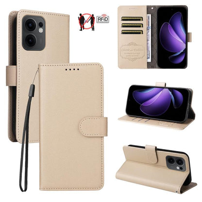 Litchi Texture RFID Blocking 3-Card Wallet Leather Phone Case, For OPPO A7 Pro Max 5G, For OPPO F33 Pro 5G, For OPPO Reno15 F 5G, For OPPO Reno15 5G Global / Reno 15c 5G, For OPPO A6 4G / 5G / A6x 5G Global, For OPPO Find X9                            ...