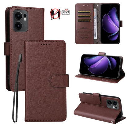 Litchi Texture RFID Blocking 3-Card Wallet Leather Phone Case, For OPPO A7 Pro Max 5G, For OPPO F33 Pro 5G, For OPPO Reno15 F 5G, For OPPO Reno15 5G Global / Reno 15c 5G, For OPPO A6 4G / 5G / A6x 5G Global, For OPPO Find X9                            ...
