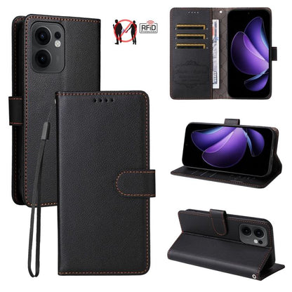 Litchi Texture RFID Blocking 3-Card Wallet Leather Phone Case, For OPPO A7 Pro Max 5G, For OPPO F33 Pro 5G, For OPPO Reno15 F 5G, For OPPO Reno15 5G Global / Reno 15c 5G, For OPPO A6 4G / 5G / A6x 5G Global, For OPPO Find X9                            ...
