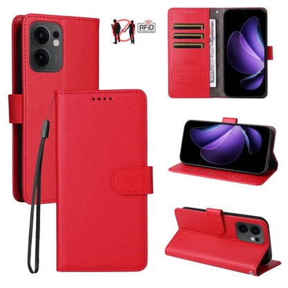 Litchi Texture RFID Blocking 3-Card Wallet Leather Phone Case, For OPPO A7 Pro Max 5G, For OPPO F33 Pro 5G, For OPPO Reno15 F 5G, For OPPO Reno15 5G Global / Reno 15c 5G, For OPPO A6 4G / 5G / A6x 5G Global, For OPPO Find X9                            ...