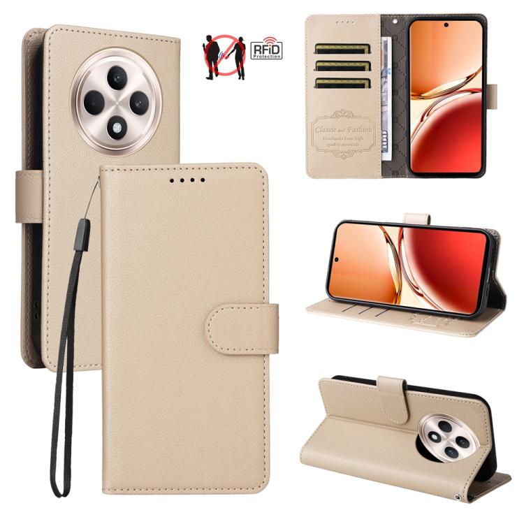 Litchi Texture RFID Blocking 3-Card Wallet Leather Phone Case, For OPPO A7 Pro Max 5G, For OPPO F33 Pro 5G, For OPPO Reno15 F 5G, For OPPO Reno15 5G Global / Reno 15c 5G, For OPPO A6 4G / 5G / A6x 5G Global, For OPPO Find X9                            ...