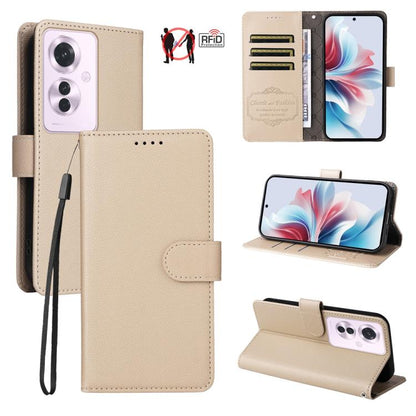 Litchi Texture RFID Blocking 3-Card Wallet Leather Phone Case, For OPPO A7 Pro Max 5G, For OPPO F33 Pro 5G, For OPPO Reno15 F 5G, For OPPO Reno15 5G Global / Reno 15c 5G, For OPPO A6 4G / 5G / A6x 5G Global, For OPPO Find X9                            ...