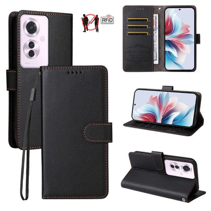 Litchi Texture RFID Blocking 3-Card Wallet Leather Phone Case, For OPPO A7 Pro Max 5G, For OPPO F33 Pro 5G, For OPPO Reno15 F 5G, For OPPO Reno15 5G Global / Reno 15c 5G, For OPPO A6 4G / 5G / A6x 5G Global, For OPPO Find X9                            ...