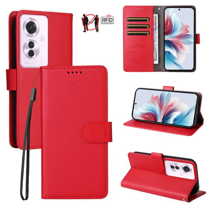 Litchi Texture RFID Blocking 3-Card Wallet Leather Phone Case, For OPPO A7 Pro Max 5G, For OPPO F33 Pro 5G, For OPPO Reno15 F 5G, For OPPO Reno15 5G Global / Reno 15c 5G, For OPPO A6 4G / 5G / A6x 5G Global, For OPPO Find X9                            ...