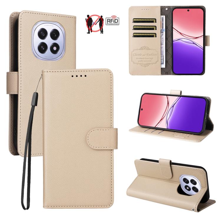 Litchi Texture RFID Blocking 3-Card Wallet Leather Phone Case, For OPPO A7 Pro Max 5G, For OPPO F33 Pro 5G, For OPPO Reno15 F 5G, For OPPO Reno15 5G Global / Reno 15c 5G, For OPPO A6 4G / 5G / A6x 5G Global, For OPPO Find X9                            ...