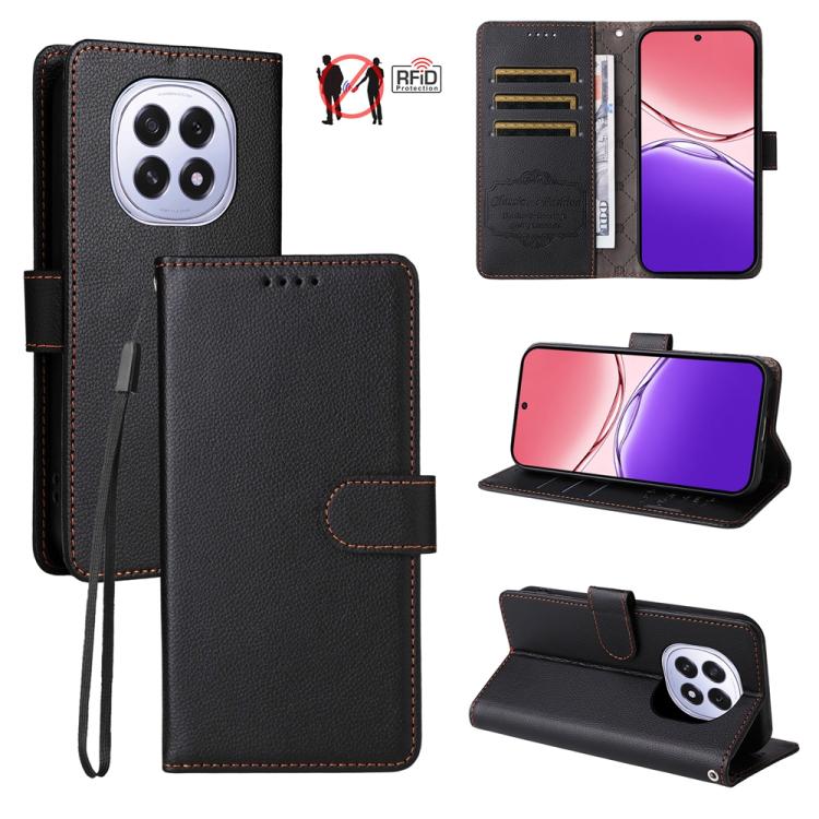 Litchi Texture RFID Blocking 3-Card Wallet Leather Phone Case, For OPPO A7 Pro Max 5G, For OPPO F33 Pro 5G, For OPPO Reno15 F 5G, For OPPO Reno15 5G Global / Reno 15c 5G, For OPPO A6 4G / 5G / A6x 5G Global, For OPPO Find X9                            ...
