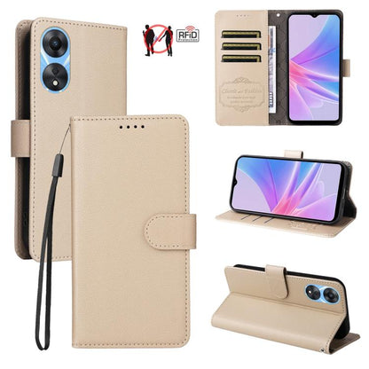 Litchi Texture RFID Blocking 3-Card Wallet Leather Phone Case, For OPPO A7 Pro Max 5G, For OPPO F33 Pro 5G, For OPPO Reno15 F 5G, For OPPO Reno15 5G Global / Reno 15c 5G, For OPPO A6 4G / 5G / A6x 5G Global, For OPPO Find X9                            ...