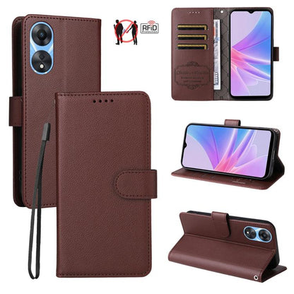 Litchi Texture RFID Blocking 3-Card Wallet Leather Phone Case, For OPPO A7 Pro Max 5G, For OPPO F33 Pro 5G, For OPPO Reno15 F 5G, For OPPO Reno15 5G Global / Reno 15c 5G, For OPPO A6 4G / 5G / A6x 5G Global, For OPPO Find X9                            ...
