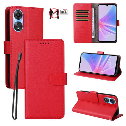 Litchi Texture RFID Blocking 3-Card Wallet Leather Phone Case, For OPPO A7 Pro Max 5G, For OPPO F33 Pro 5G, For OPPO Reno15 F 5G, For OPPO Reno15 5G Global / Reno 15c 5G, For OPPO A6 4G / 5G / A6x 5G Global, For OPPO Find X9                            ...