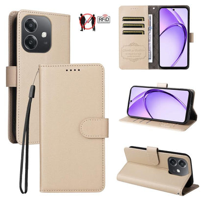 Litchi Texture RFID Blocking 3-Card Wallet Leather Phone Case, For OPPO A7 Pro Max 5G, For OPPO F33 Pro 5G, For OPPO Reno15 F 5G, For OPPO Reno15 5G Global / Reno 15c 5G, For OPPO A6 4G / 5G / A6x 5G Global, For OPPO Find X9                            ...
