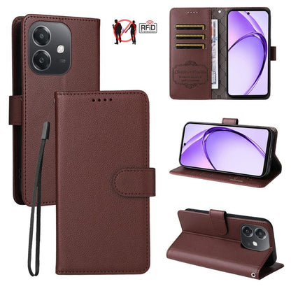 Litchi Texture RFID Blocking 3-Card Wallet Leather Phone Case, For OPPO A7 Pro Max 5G, For OPPO F33 Pro 5G, For OPPO Reno15 F 5G, For OPPO Reno15 5G Global / Reno 15c 5G, For OPPO A6 4G / 5G / A6x 5G Global, For OPPO Find X9                            ...