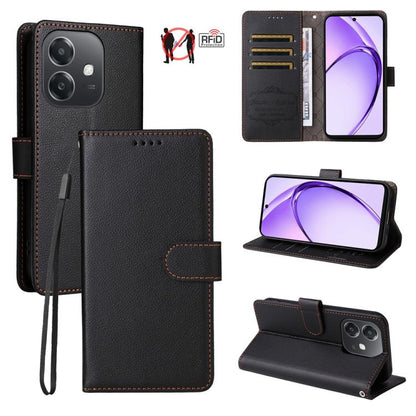 Litchi Texture RFID Blocking 3-Card Wallet Leather Phone Case, For OPPO A7 Pro Max 5G, For OPPO F33 Pro 5G, For OPPO Reno15 F 5G, For OPPO Reno15 5G Global / Reno 15c 5G, For OPPO A6 4G / 5G / A6x 5G Global, For OPPO Find X9                            ...