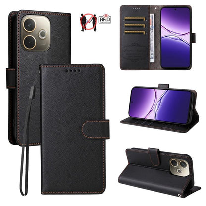 Litchi Texture RFID Blocking 3-Card Wallet Leather Phone Case, For OPPO A7 Pro Max 5G, For OPPO F33 Pro 5G, For OPPO Reno15 F 5G, For OPPO Reno15 5G Global / Reno 15c 5G, For OPPO A6 4G / 5G / A6x 5G Global, For OPPO Find X9                            ...