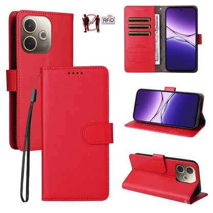 Litchi Texture RFID Blocking 3-Card Wallet Leather Phone Case, For OPPO A7 Pro Max 5G, For OPPO F33 Pro 5G, For OPPO Reno15 F 5G, For OPPO Reno15 5G Global / Reno 15c 5G, For OPPO A6 4G / 5G / A6x 5G Global, For OPPO Find X9                            ...