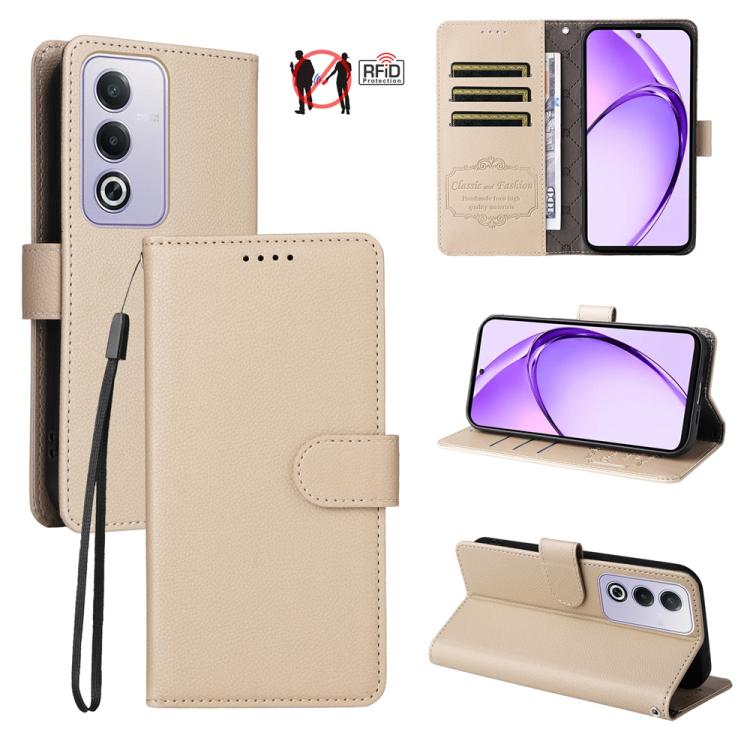 Litchi Texture RFID Blocking 3-Card Wallet Leather Phone Case, For OPPO A7 Pro Max 5G, For OPPO F33 Pro 5G, For OPPO Reno15 F 5G, For OPPO Reno15 5G Global / Reno 15c 5G, For OPPO A6 4G / 5G / A6x 5G Global, For OPPO Find X9                            ...