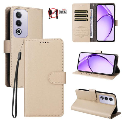 Litchi Texture RFID Blocking 3-Card Wallet Leather Phone Case, For OPPO A7 Pro Max 5G, For OPPO F33 Pro 5G, For OPPO Reno15 F 5G, For OPPO Reno15 5G Global / Reno 15c 5G, For OPPO A6 4G / 5G / A6x 5G Global, For OPPO Find X9                            ...
