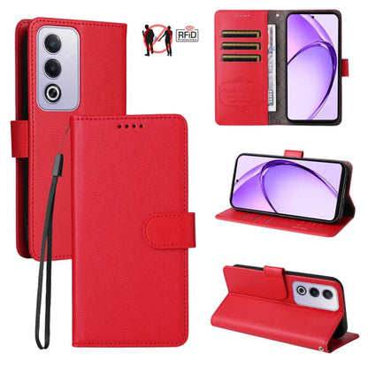 Litchi Texture RFID Blocking 3-Card Wallet Leather Phone Case, For OPPO A7 Pro Max 5G, For OPPO F33 Pro 5G, For OPPO Reno15 F 5G, For OPPO Reno15 5G Global / Reno 15c 5G, For OPPO A6 4G / 5G / A6x 5G Global, For OPPO Find X9                            ...