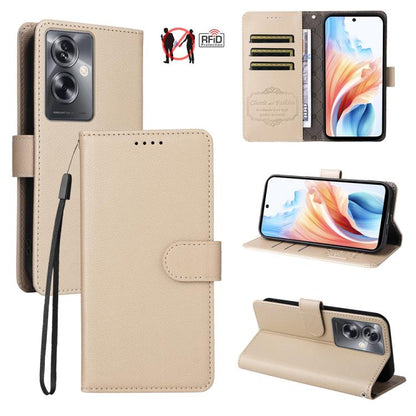 Litchi Texture RFID Blocking 3-Card Wallet Leather Phone Case, For OPPO A7 Pro Max 5G, For OPPO F33 Pro 5G, For OPPO Reno15 F 5G, For OPPO Reno15 5G Global / Reno 15c 5G, For OPPO A6 4G / 5G / A6x 5G Global, For OPPO Find X9                            ...