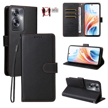 Litchi Texture RFID Blocking 3-Card Wallet Leather Phone Case, For OPPO A7 Pro Max 5G, For OPPO F33 Pro 5G, For OPPO Reno15 F 5G, For OPPO Reno15 5G Global / Reno 15c 5G, For OPPO A6 4G / 5G / A6x 5G Global, For OPPO Find X9                            ...
