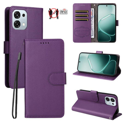 Litchi Texture RFID Blocking 3-Card Wallet Leather Phone Case, For OPPO A7 Pro Max 5G, For OPPO F33 Pro 5G, For OPPO Reno15 F 5G, For OPPO Reno15 5G Global / Reno 15c 5G, For OPPO A6 4G / 5G / A6x 5G Global, For OPPO Find X9                            ...