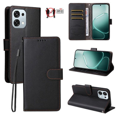 Litchi Texture RFID Blocking 3-Card Wallet Leather Phone Case, For OPPO A7 Pro Max 5G, For OPPO F33 Pro 5G, For OPPO Reno15 F 5G, For OPPO Reno15 5G Global / Reno 15c 5G, For OPPO A6 4G / 5G / A6x 5G Global, For OPPO Find X9                            ...