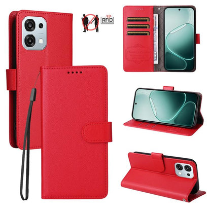 Litchi Texture RFID Blocking 3-Card Wallet Leather Phone Case, For OPPO A7 Pro Max 5G, For OPPO F33 Pro 5G, For OPPO Reno15 F 5G, For OPPO Reno15 5G Global / Reno 15c 5G, For OPPO A6 4G / 5G / A6x 5G Global, For OPPO Find X9                            ...