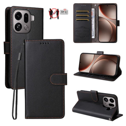 Litchi Texture RFID Blocking 3-Card Wallet Leather Phone Case, For OPPO A7 Pro Max 5G, For OPPO F33 Pro 5G, For OPPO Reno15 F 5G, For OPPO Reno15 5G Global / Reno 15c 5G, For OPPO A6 4G / 5G / A6x 5G Global, For OPPO Find X9                            ...