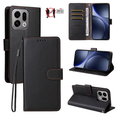 Litchi Texture RFID Blocking 3-Card Wallet Leather Phone Case, For OPPO A7 Pro Max 5G, For OPPO F33 Pro 5G, For OPPO Reno15 F 5G, For OPPO Reno15 5G Global / Reno 15c 5G, For OPPO A6 4G / 5G / A6x 5G Global, For OPPO Find X9                            ...