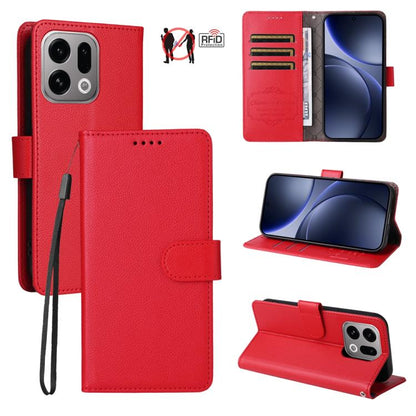 Litchi Texture RFID Blocking 3-Card Wallet Leather Phone Case, For OPPO A7 Pro Max 5G, For OPPO F33 Pro 5G, For OPPO Reno15 F 5G, For OPPO Reno15 5G Global / Reno 15c 5G, For OPPO A6 4G / 5G / A6x 5G Global, For OPPO Find X9                            ...