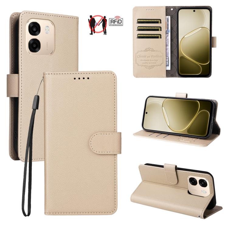 Litchi Texture RFID Blocking 3-Card Wallet Leather Phone Case, For OPPO A7 Pro Max 5G, For OPPO F33 Pro 5G, For OPPO Reno15 F 5G, For OPPO Reno15 5G Global / Reno 15c 5G, For OPPO A6 4G / 5G / A6x 5G Global, For OPPO Find X9                            ...