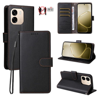 Litchi Texture RFID Blocking 3-Card Wallet Leather Phone Case, For OPPO A7 Pro Max 5G, For OPPO F33 Pro 5G, For OPPO Reno15 F 5G, For OPPO Reno15 5G Global / Reno 15c 5G, For OPPO A6 4G / 5G / A6x 5G Global, For OPPO Find X9                            ...
