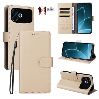 Litchi Texture RFID Blocking 3-Card Wallet Leather Phone Case, For OPPO A7 Pro Max 5G, For OPPO F33 Pro 5G, For OPPO Reno15 F 5G, For OPPO Reno15 5G Global / Reno 15c 5G, For OPPO A6 4G / 5G / A6x 5G Global, For OPPO Find X9                            ...