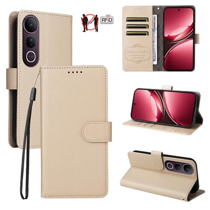 Litchi Texture RFID Blocking 3-Card Wallet Leather Phone Case, For vivo S2 5G / V80 Lite IN/PK, For vivo X300 E 5G, For vivo Y500 4G / iQOO Z11 5G / T5 Pro 5G, For vivo Y600 Pro 5G, For vivo Y21 5G 2026 / vivo Y05 4G, For vivo V70 FE 5G                ...